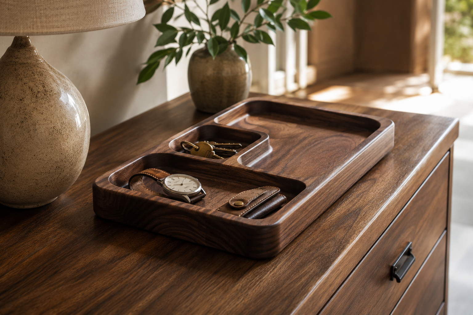 Walnut Valet Tray