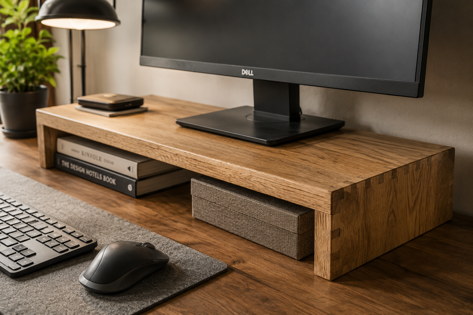 Oak Monitor Stand